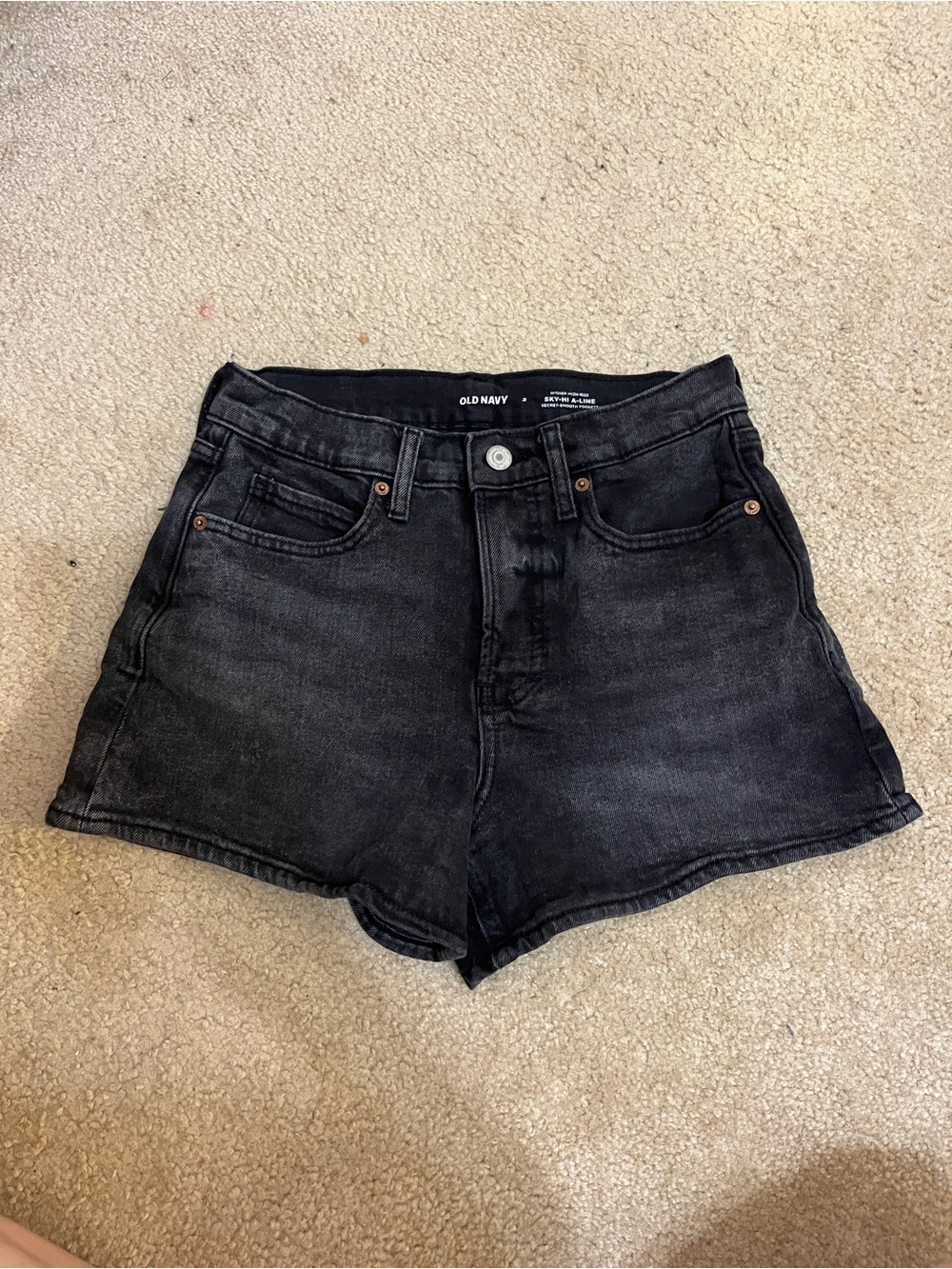 Old Navy Women's Black Denim High-Rise Shorts